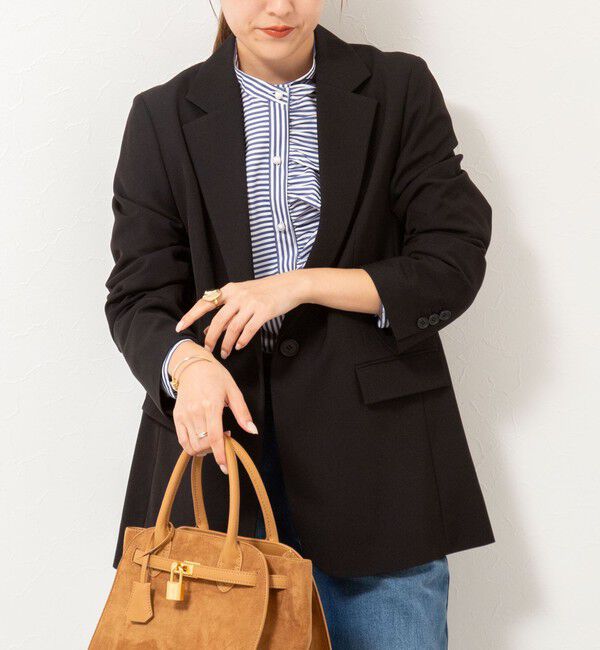 NOLLEY'S「《セットアップ対応》ウォッシャブルストレッチギャバテーラードジャケット」|テーラードジャケット|ブラック