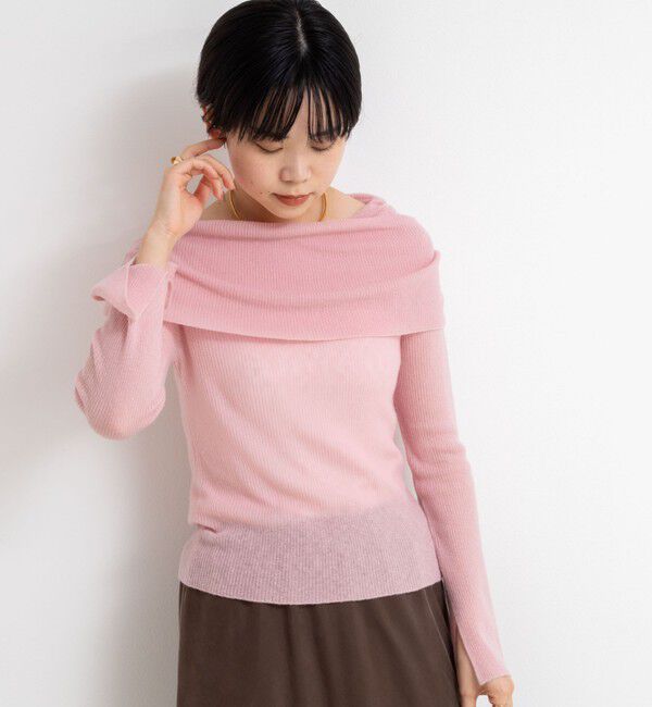 NOLLEY'S sophi「カシミヤ混ガーゼ風リブオフショルプルオーバーニット」|ニット・セーター|