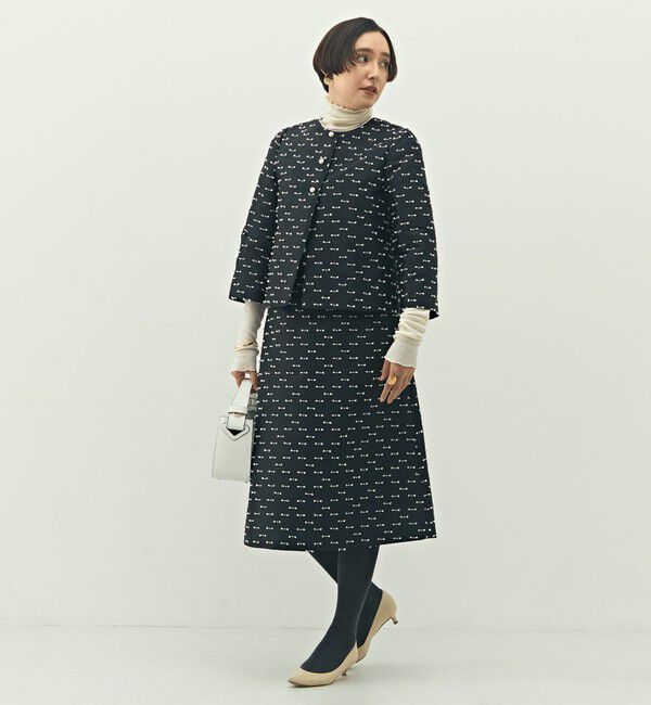 NOLLEY'S「《セットアップ対応》ウォッシャブルリボンジャガードAラインスカート」|フレア|