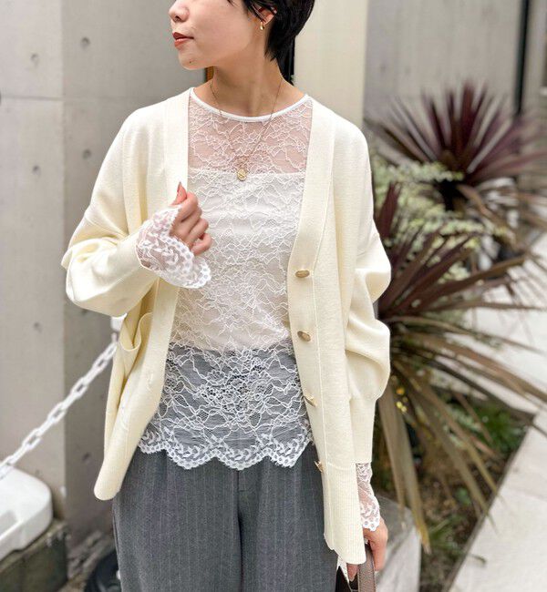 NOLLEY'S sophi「ウォッシャブルラッセルレースＴブラウス」|シャツ・ブラウス|