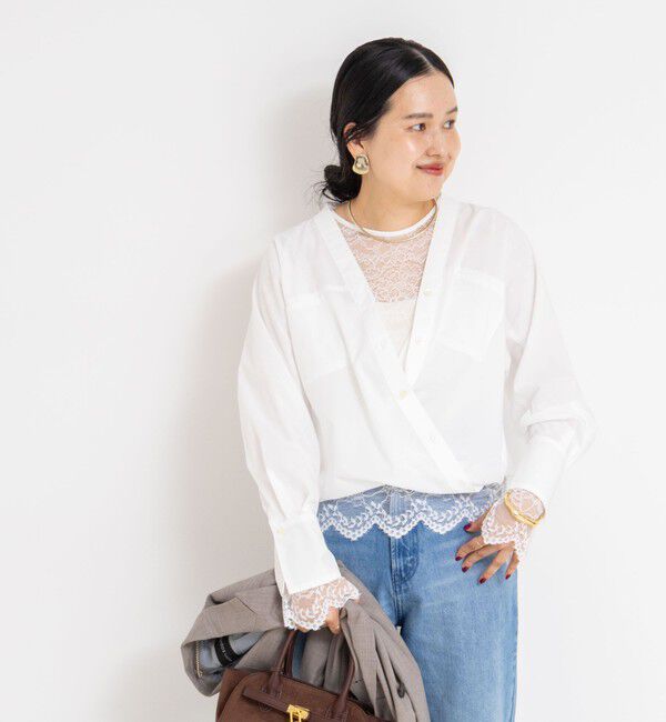 NOLLEY'S sophi「ウォッシャブルタイプライターVネック2WAYシャツ」|シャツ・ブラウス|