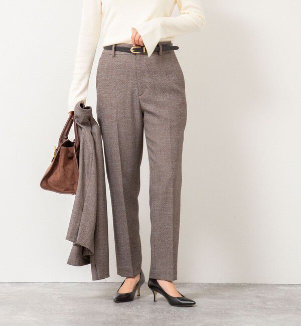 NOLLEY'S sophi「《セットアップ対応》ウォッシャブルウール調テーパードパンツ」|その他|ブラウンベージュ系3