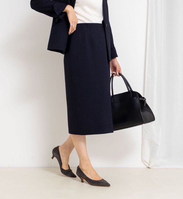 NOLLEY'S sophi「《セットアップ対応》ウォッシャブルウール調タイトスカート」|タイト|ネイビー