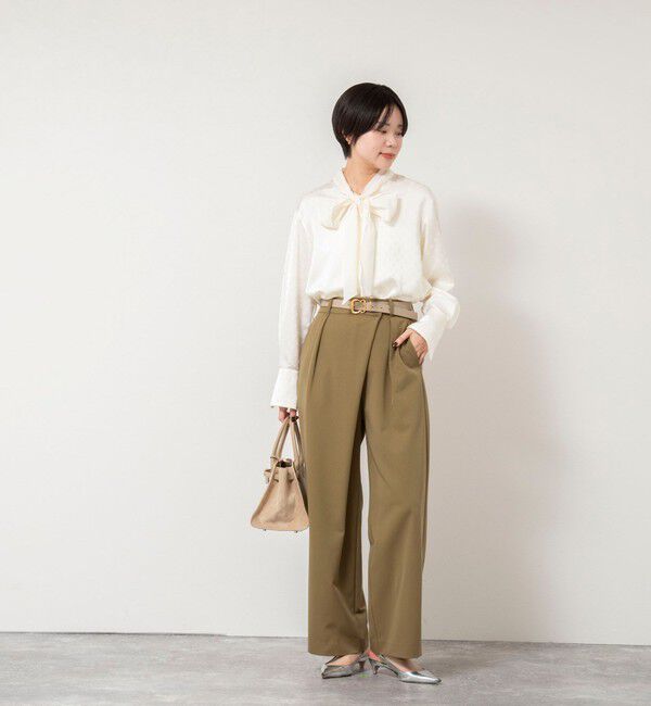 NOLLEY'S sophi「ウォッシャブルサテンドビーボウタイブラウス」|シャツ・ブラウス|