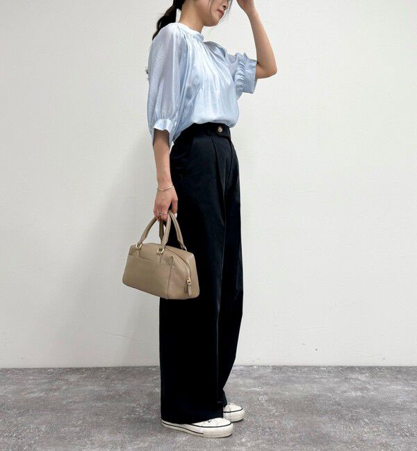 fredy emue「シャイニーシアー２WAYハーフスリーブブラウス」|シャツ・ブラウス|