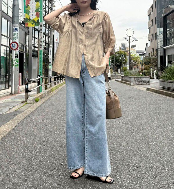 fredy emue「シャイニーシアー２WAYハーフスリーブブラウス」|シャツ・ブラウス|