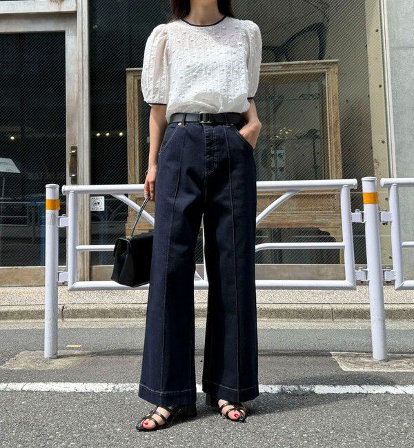 fredy emue「シアージャガードパイピング半袖ブラウス」|シャツ・ブラウス|