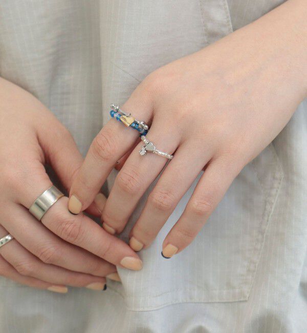 fredy emue「ビーズ3セットリング」|リング|ライトブルー