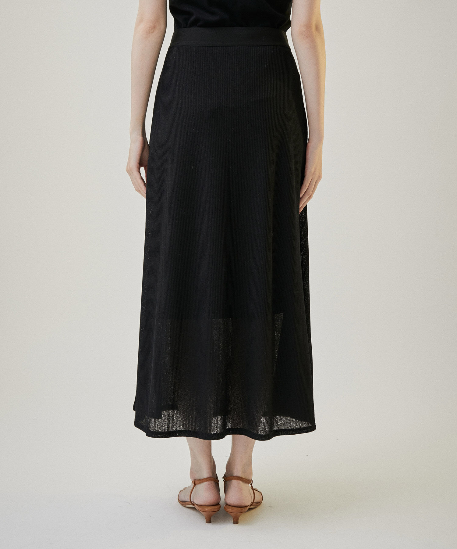SALON adam et rope'「KINANシアーリブロングスカート」|スカート|