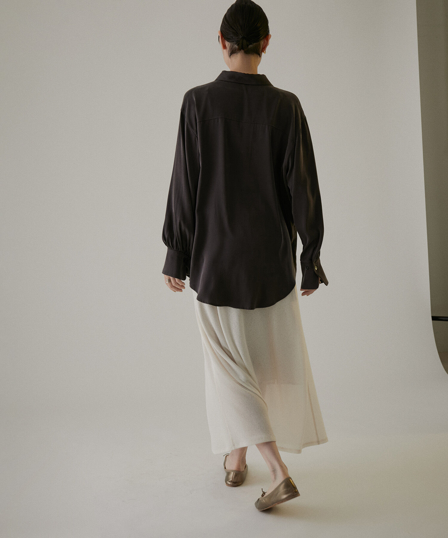 SALON adam et rope'「KINANシアーリブロングスカート」|スカート|