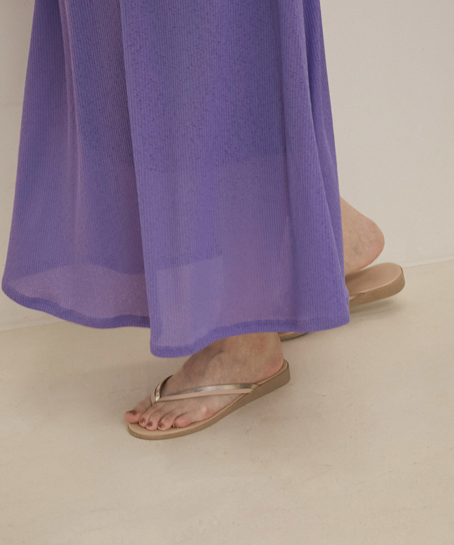 SALON adam et rope'「KINANシアーリブロングスカート」|スカート|