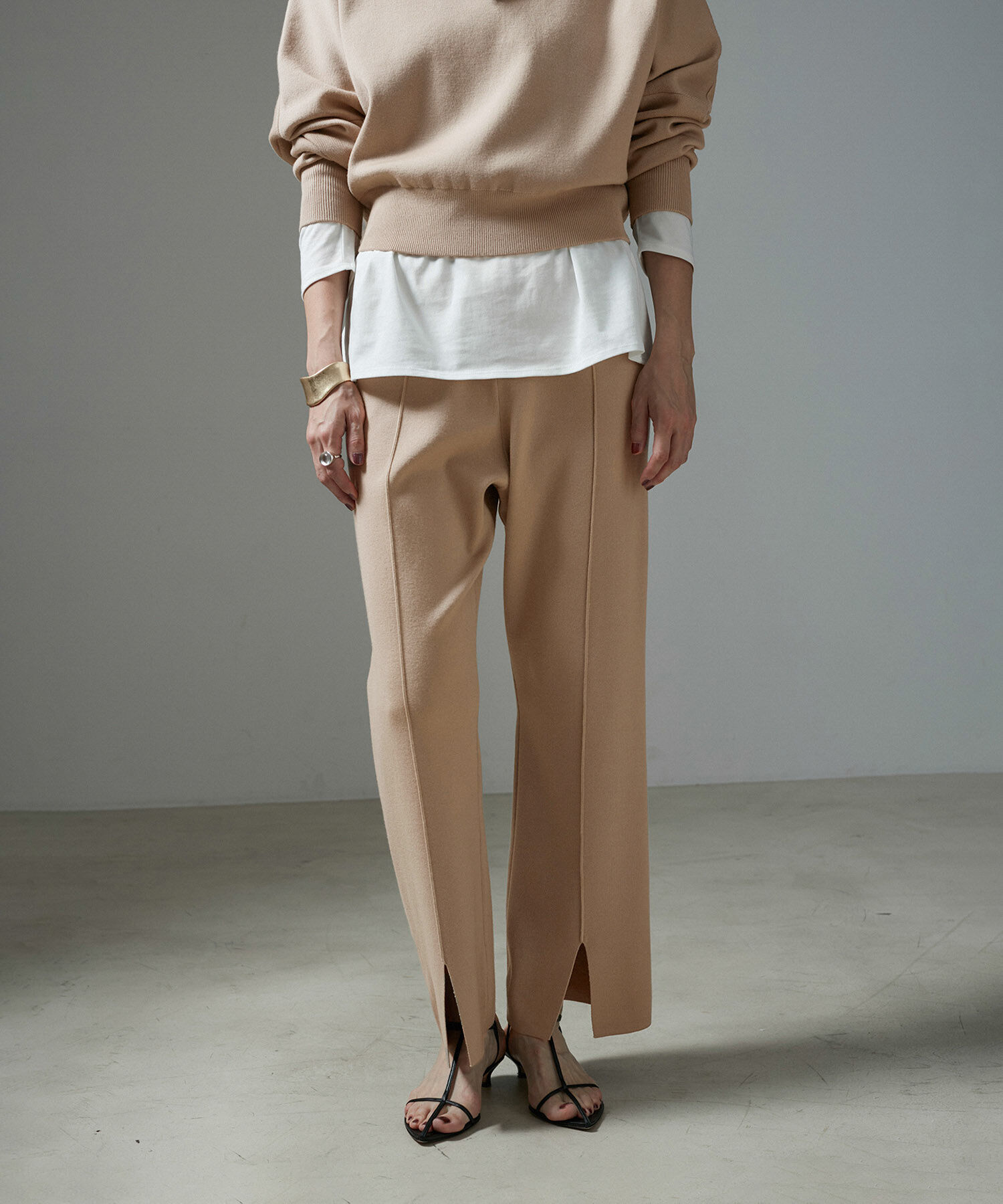 SALON adam et rope'「スウェットライクストレートイージーニットパンツ【セットアップ対応・洗える】」|その他|