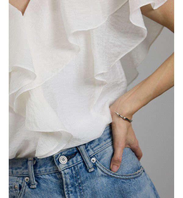 SALON adam et rope'「シルクブレンドラッフルカラーブラウス」|シャツ・ブラウス|