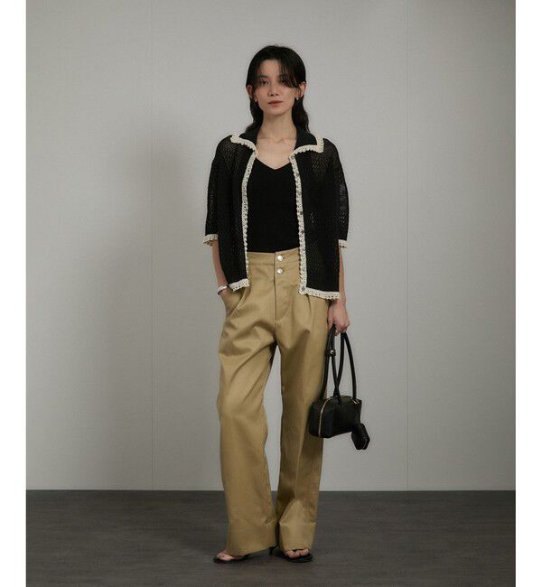 SALON adam et rope'「クロシェハーフスリーブカーディガン」|カーディガン|