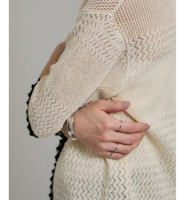 SALON adam et rope'「クロシェハーフスリーブカーディガン」|カーディガン|