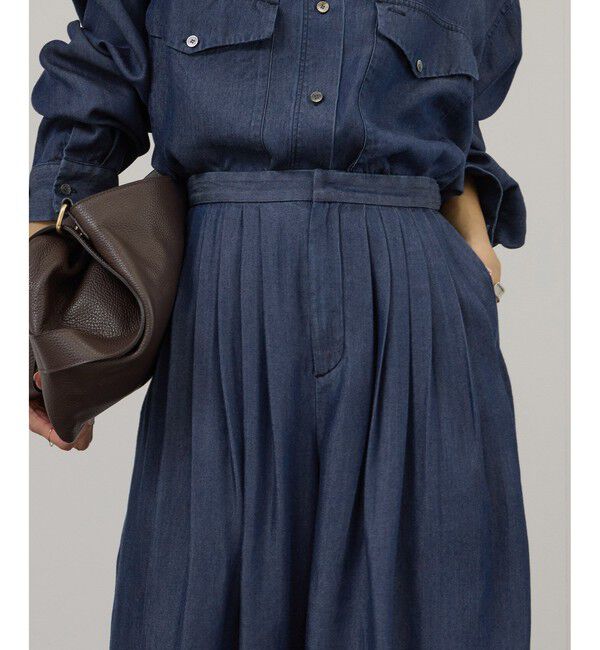 SALON adam et rope'「デニムライクタックフォルムワイドパンツ / セットアップ対応」|チノ|