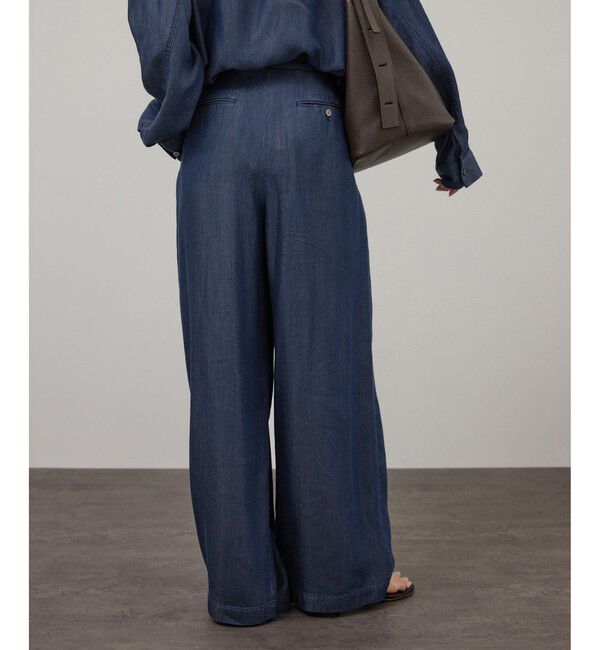SALON adam et rope'「デニムライクタックフォルムワイドパンツ / セットアップ対応」|チノ|