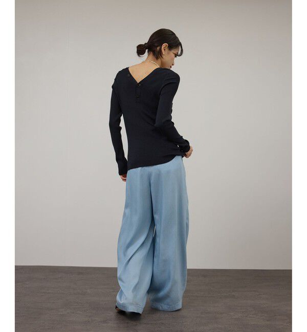 SALON adam et rope'「デニムライクタックフォルムワイドパンツ / セットアップ対応」|チノ|