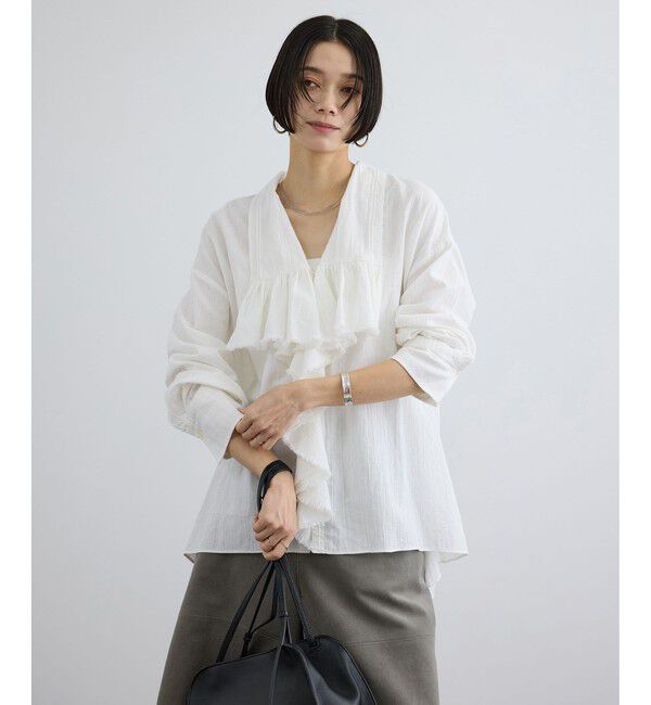 SALON adam et rope'「アンティークライクフリルブラウス / イージーケア」|シャツ・ブラウス|