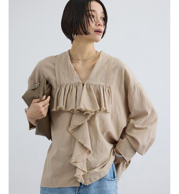 SALON adam et rope'「アンティークライクフリルブラウス / イージーケア」|シャツ・ブラウス|