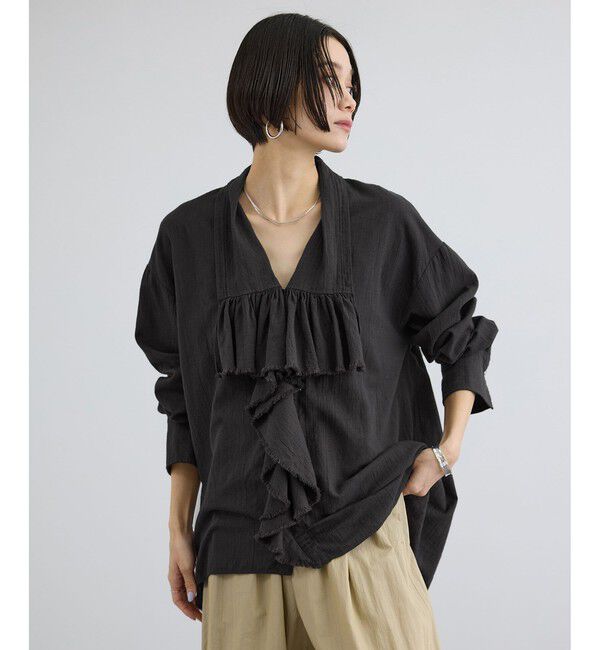 SALON adam et rope'「アンティークライクフリルブラウス / イージーケア」|シャツ・ブラウス|