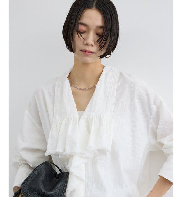 SALON adam et rope'「アンティークライクフリルブラウス / イージーケア」|シャツ・ブラウス|オフホワイト(15)