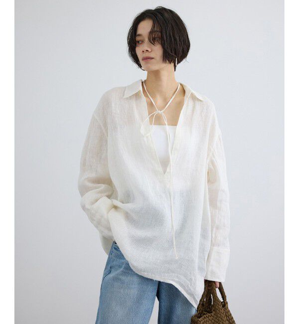 SALON adam et rope'「リネンカラミスキッパーシャツ / イージーケア」|シャツ・ブラウス|オフホワイト(15)