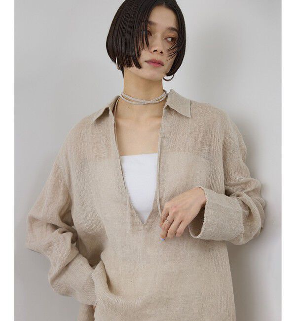 SALON adam et rope'「リネンカラミスキッパーシャツ / イージーケア」|シャツ・ブラウス|ベージュ(27)