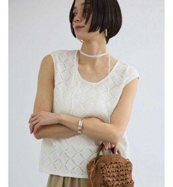 SALON adam et rope'「Cafissiチョーカー付きノースリーブプルオーバー / セットアップ対応」|その他|オフホワイト(15)