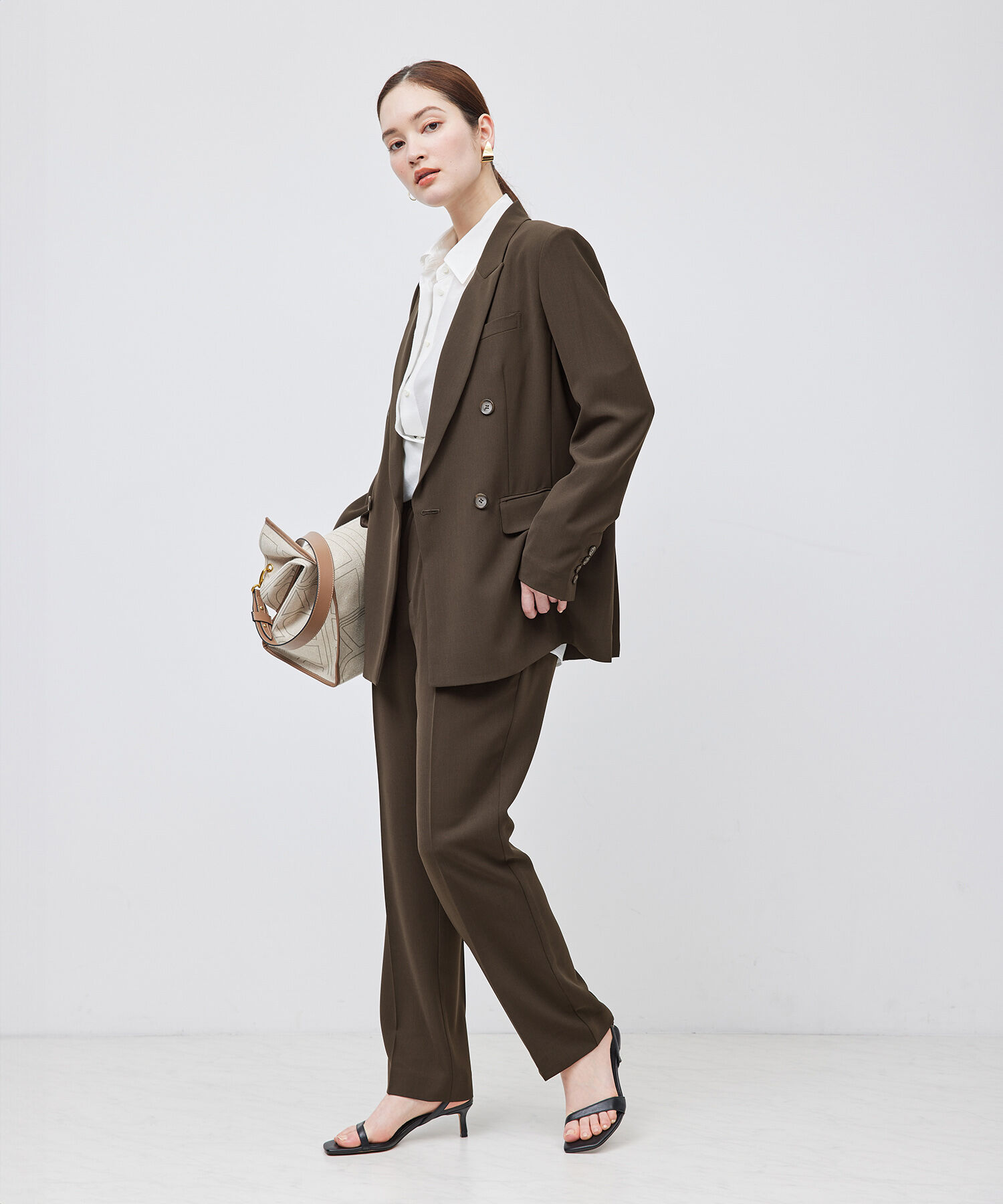 ROPE「ポリエステルツイルダブルジャケット/セットアップ対応【メディア掲載】」|テーラードジャケット|