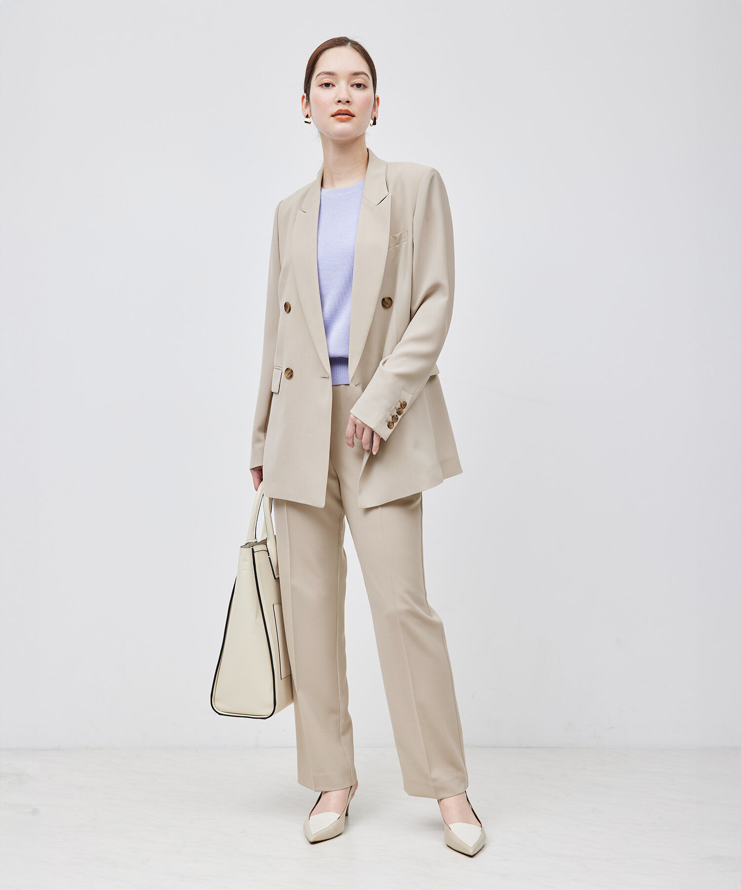 ROPE「ポリエステルツイルダブルジャケット/セットアップ対応【メディア掲載】」|テーラードジャケット|