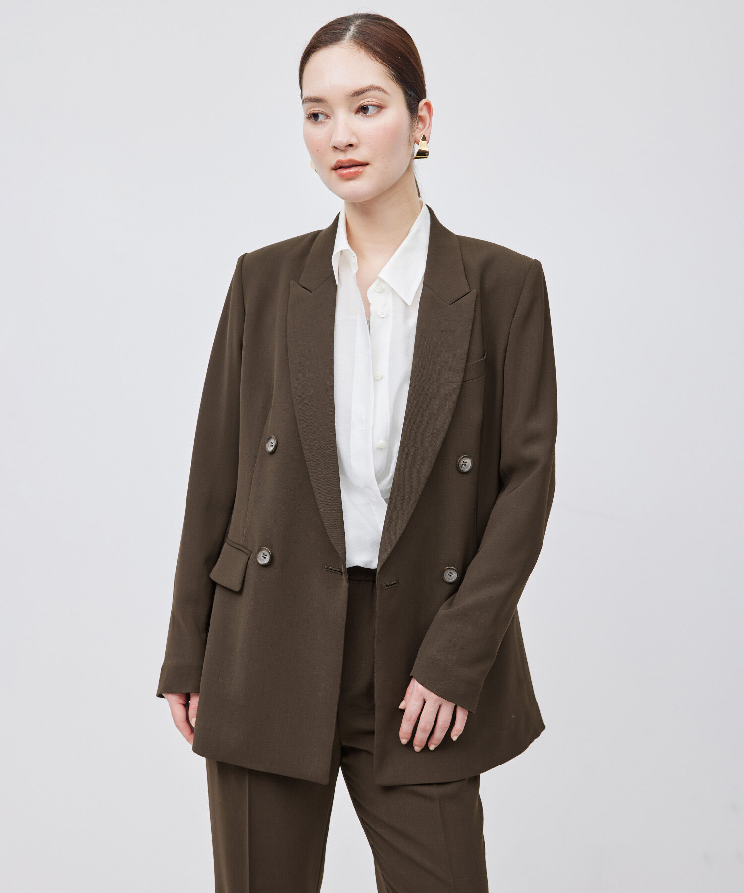 ROPE「ポリエステルツイルダブルジャケット/セットアップ対応【メディア掲載】」|テーラードジャケット|