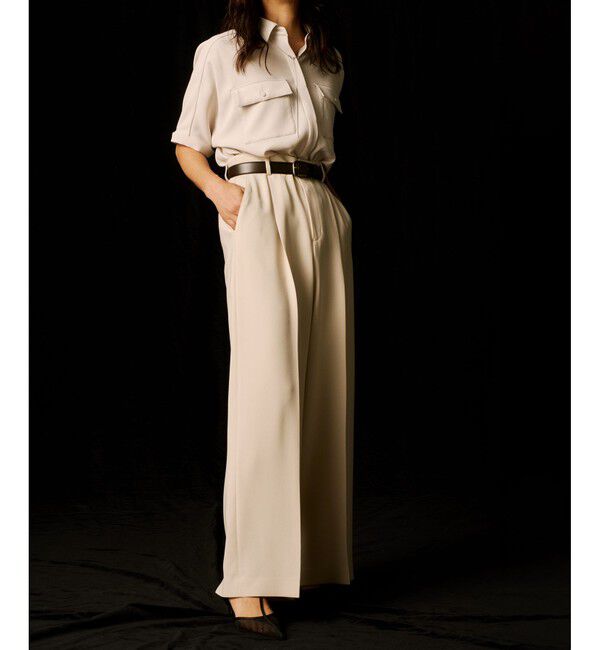 ROPE「【洗える・カセット服】バックサテン ドルマンブラウス/お仕事・通勤・セットアップ対応」|シャツ・ブラウス|