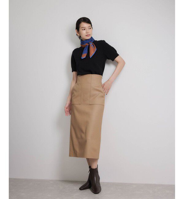 ROPE「ウールカシミヤブレンド 5分袖ニットプルオーバー/イージーケア」|ニット・セーター|