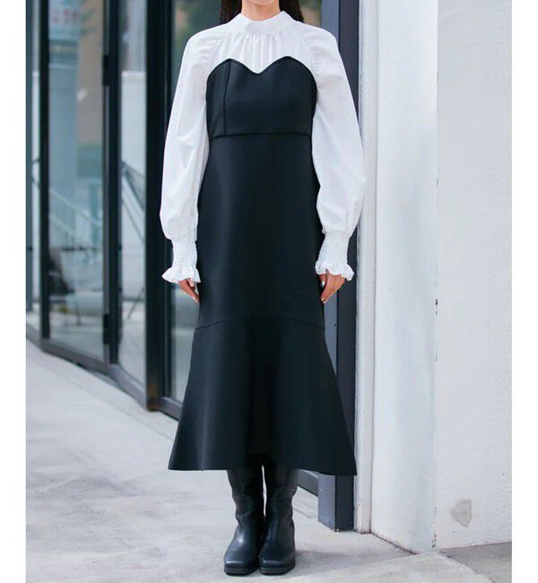 VIS「【VIS DRESS】バックリボンドッキングマーメイドワンピース」|ワンピース|