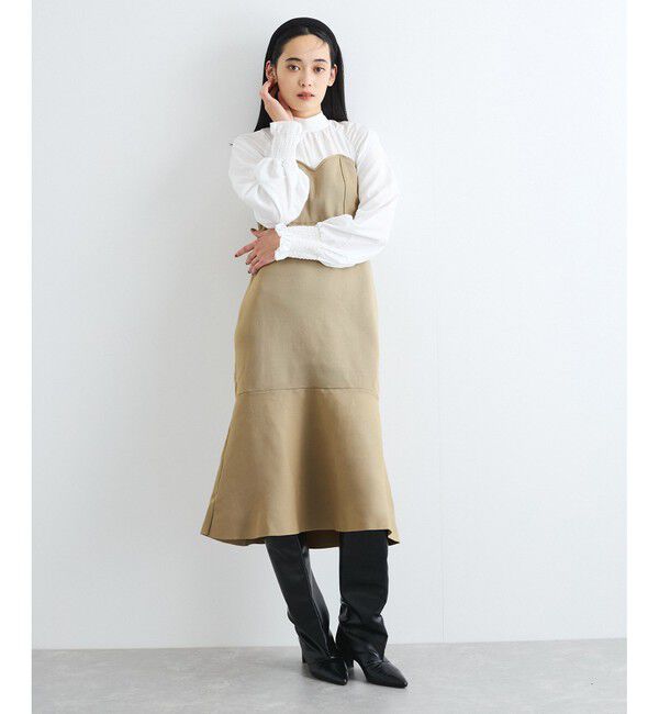 VIS「【VIS DRESS】バックリボンドッキングマーメイドワンピース」|ワンピース|