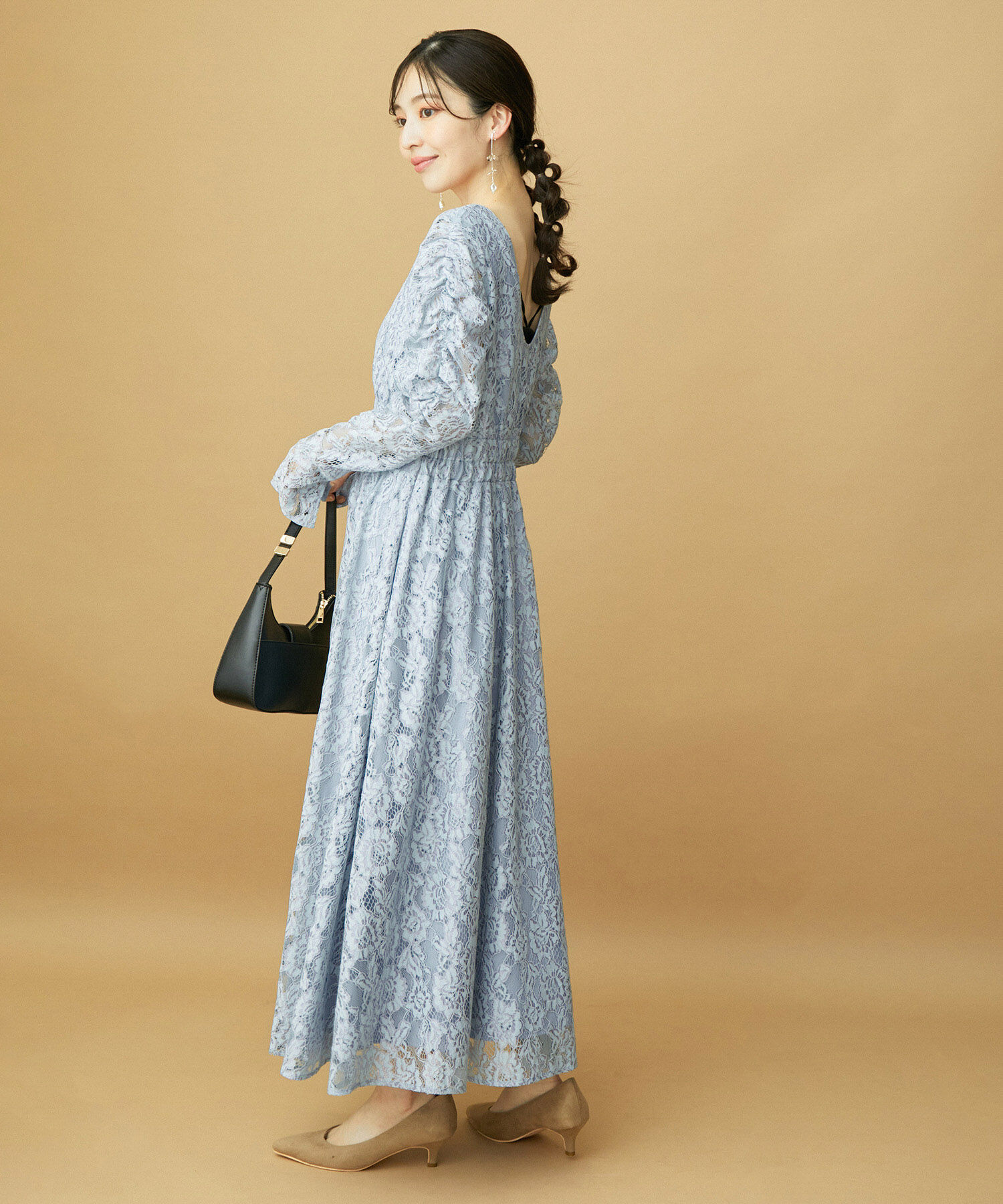 VIS「【VIS DRESS】総レースバックオープンワンピース」|ワンピース|