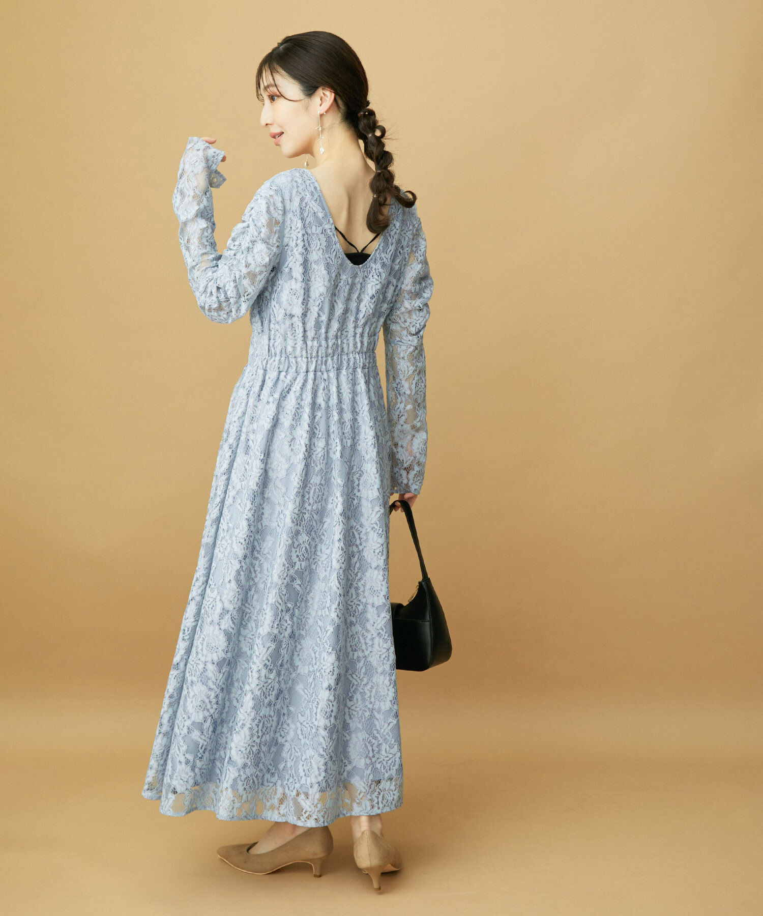 VIS「【VIS DRESS】総レースバックオープンワンピース」|ワンピース|