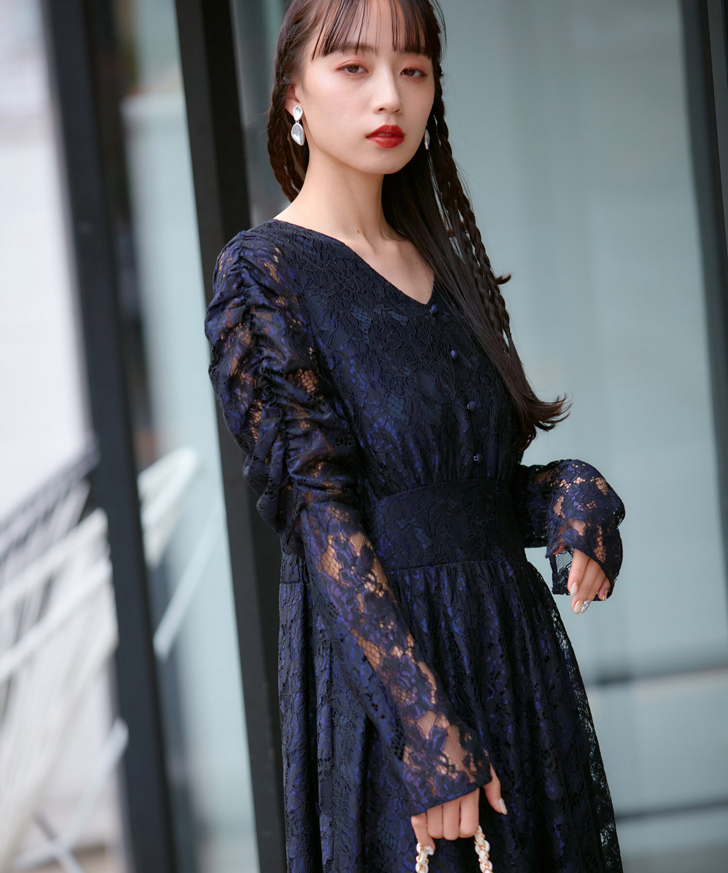 VIS「【VIS DRESS】総レースバックオープンワンピース」|ワンピース|