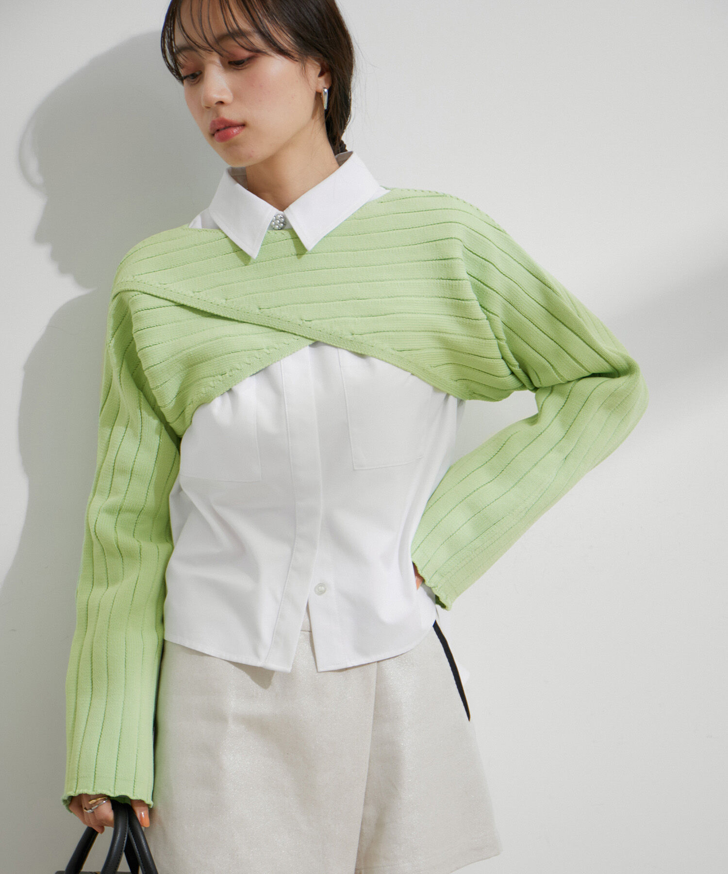 VIS「【STAYC/SIEUN着用】レイヤードニットプルオーバー」|ニット・セーター|