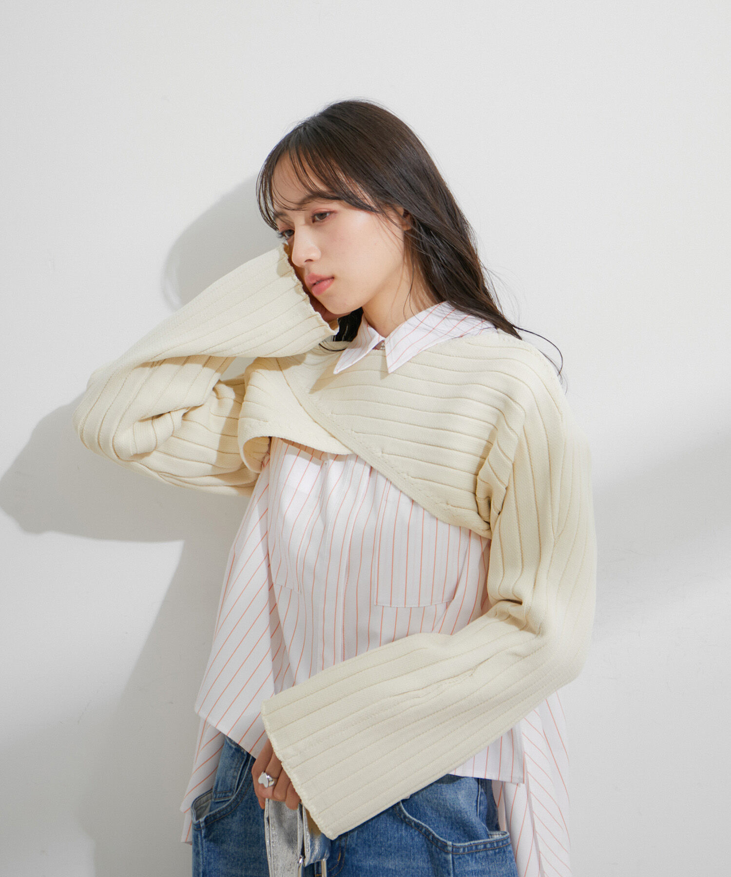 VIS「【STAYC/SIEUN着用】レイヤードニットプルオーバー」|ニット・セーター|