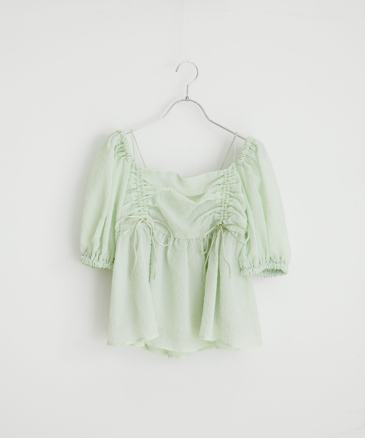 VIS「【2WAY】リボンディテールオフショルブラウス」|シャツ・ブラウス|ライトグリーン(33)