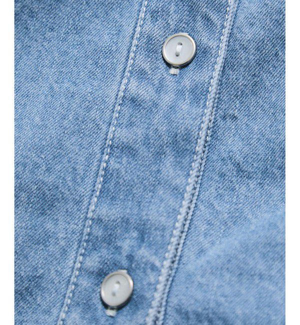 VIS「【UVケア/洗える】ラッフルデザインデニムブラウス」|シャツ・ブラウス|