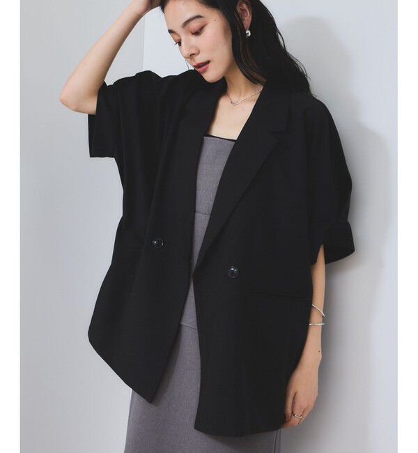 VIS「【WEB限定】タックスリーブテーラードジャケット」|テーラードジャケット|ブラック(01)