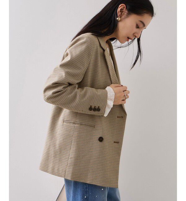 VIS「【美easy】ウーリッシュダブルブレストテーラードジャケット【セットアップ対応/洗える】」|テーラードジャケット|