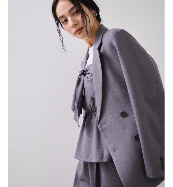 VIS「【美easy】ウーリッシュダブルブレストテーラードジャケット【セットアップ対応/洗える】」|テーラードジャケット|