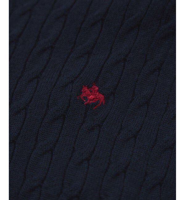 VIS「【POLO BCS】VIS別注ミニケーブルノーカラーニットカーディガン」|カーディガン|