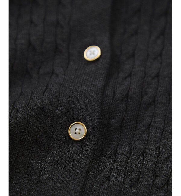 VIS「【POLO BCS】VIS別注ミニケーブルノーカラーニットカーディガン」|カーディガン|