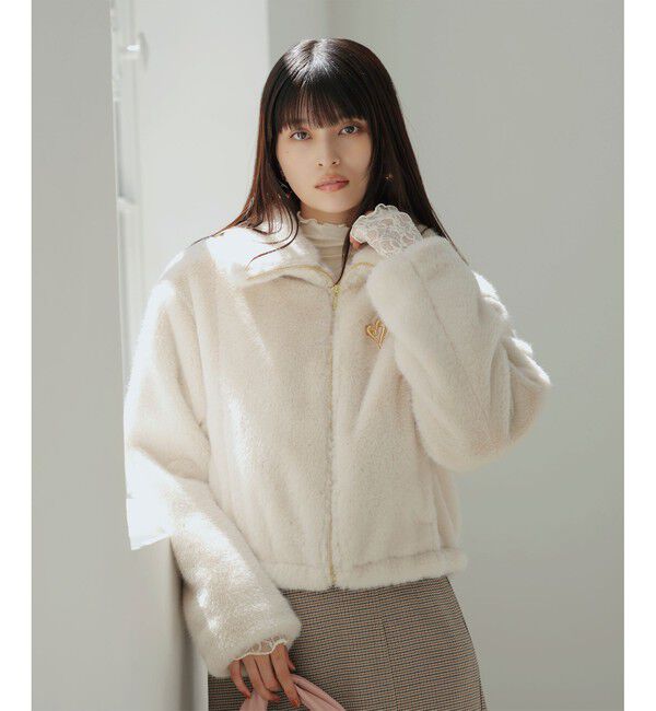 VIS「ブローチ付きアソートファーブルゾン」|ブルゾン・スタジャン|