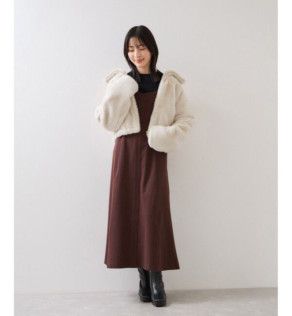 VIS「ブローチ付きアソートファーブルゾン」|ブルゾン・スタジャン|